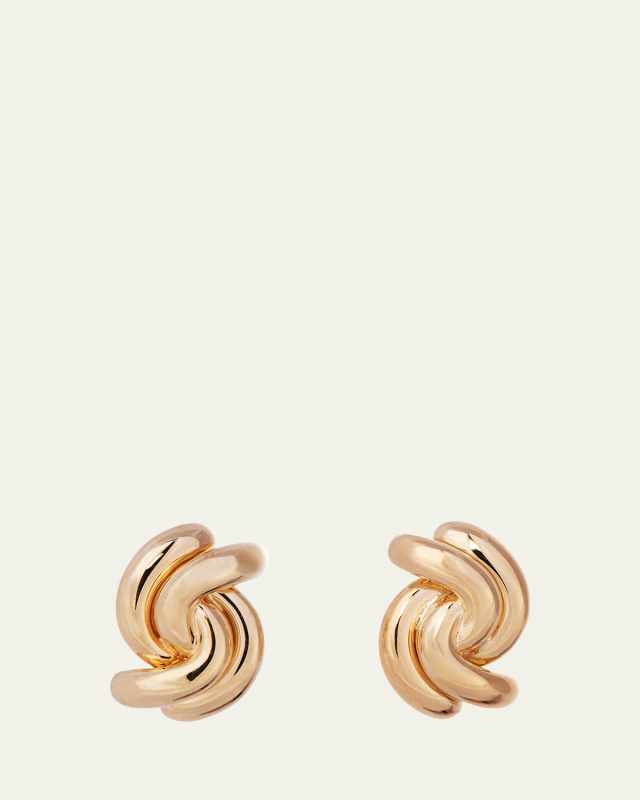 18K Yellow Gold Petite Swirl Earrings
